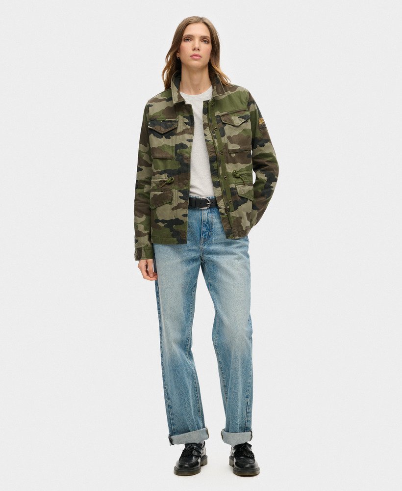 geborduurd m65 militair jack in frans camouflagegroen