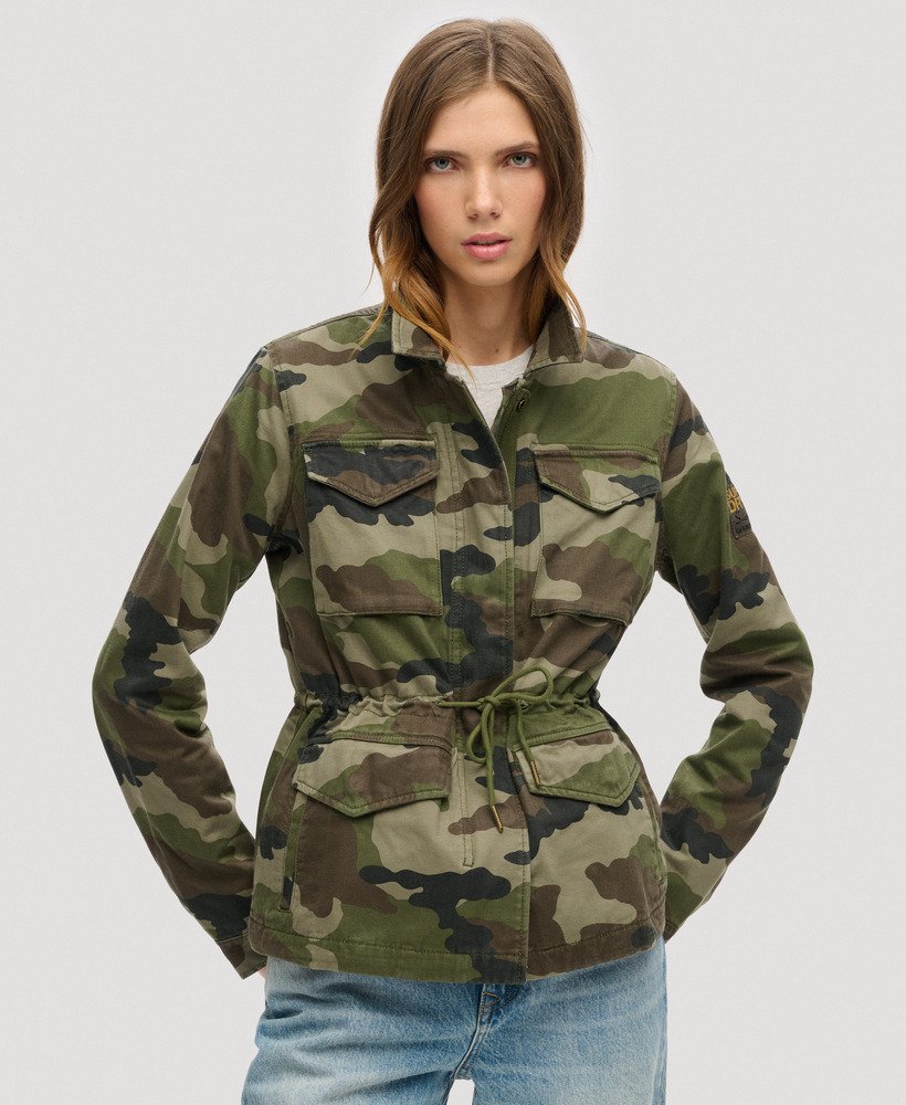 geborduurd m65 militair jack in frans camouflagegroen