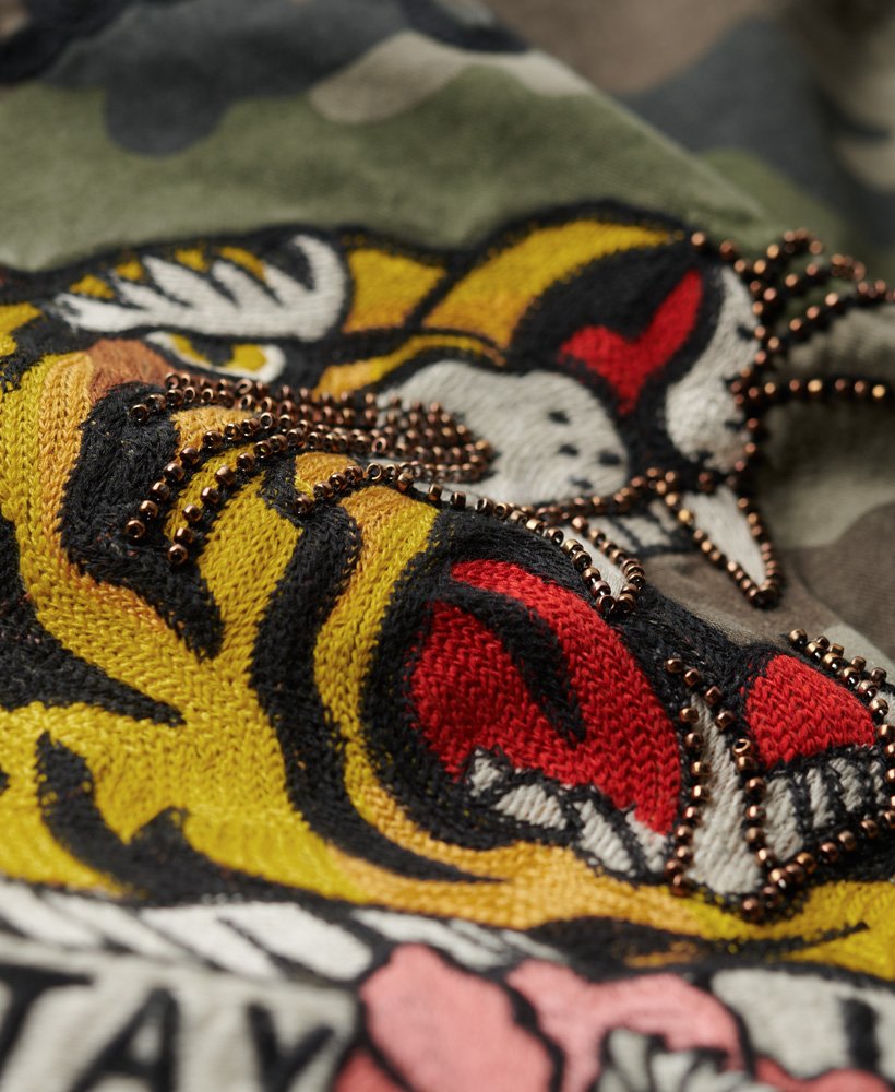 geborduurd m65 militair jack in frans camouflagegroen