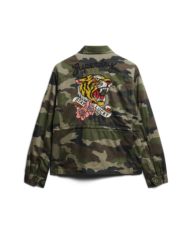 geborduurd m65 militair jack in frans camouflagegroen