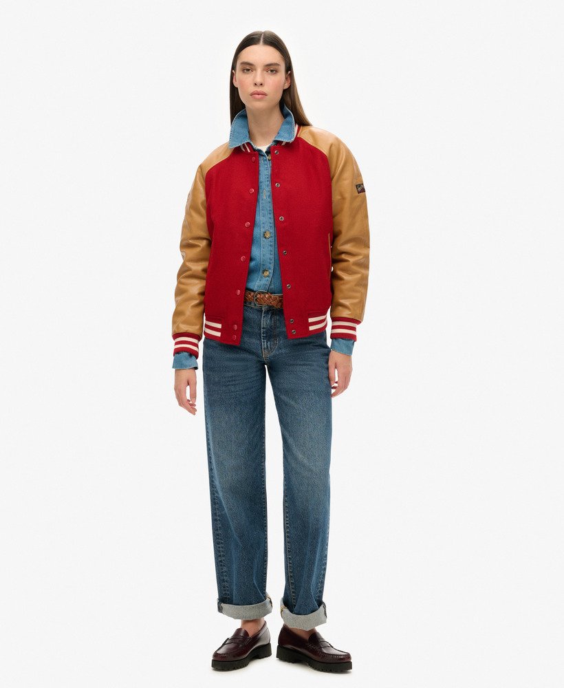 college varsity bomberjack in expedition red