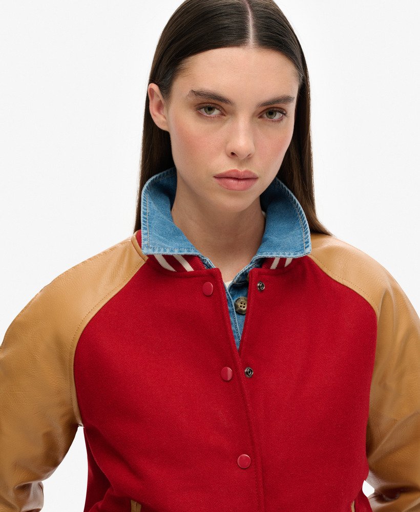 college varsity bomberjack in expedition red