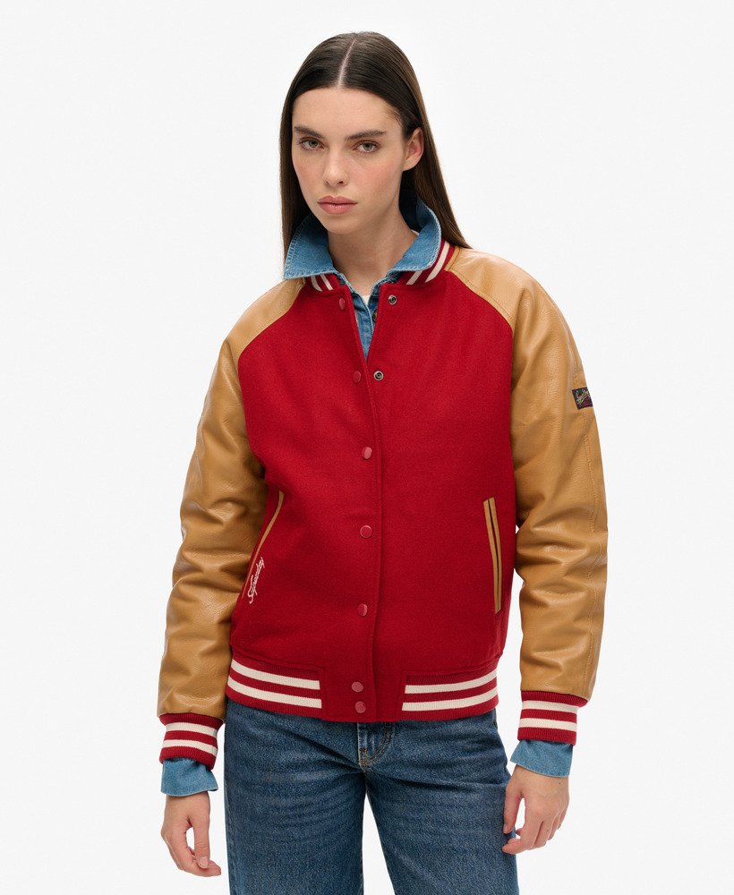 college varsity bomberjack in expedition red