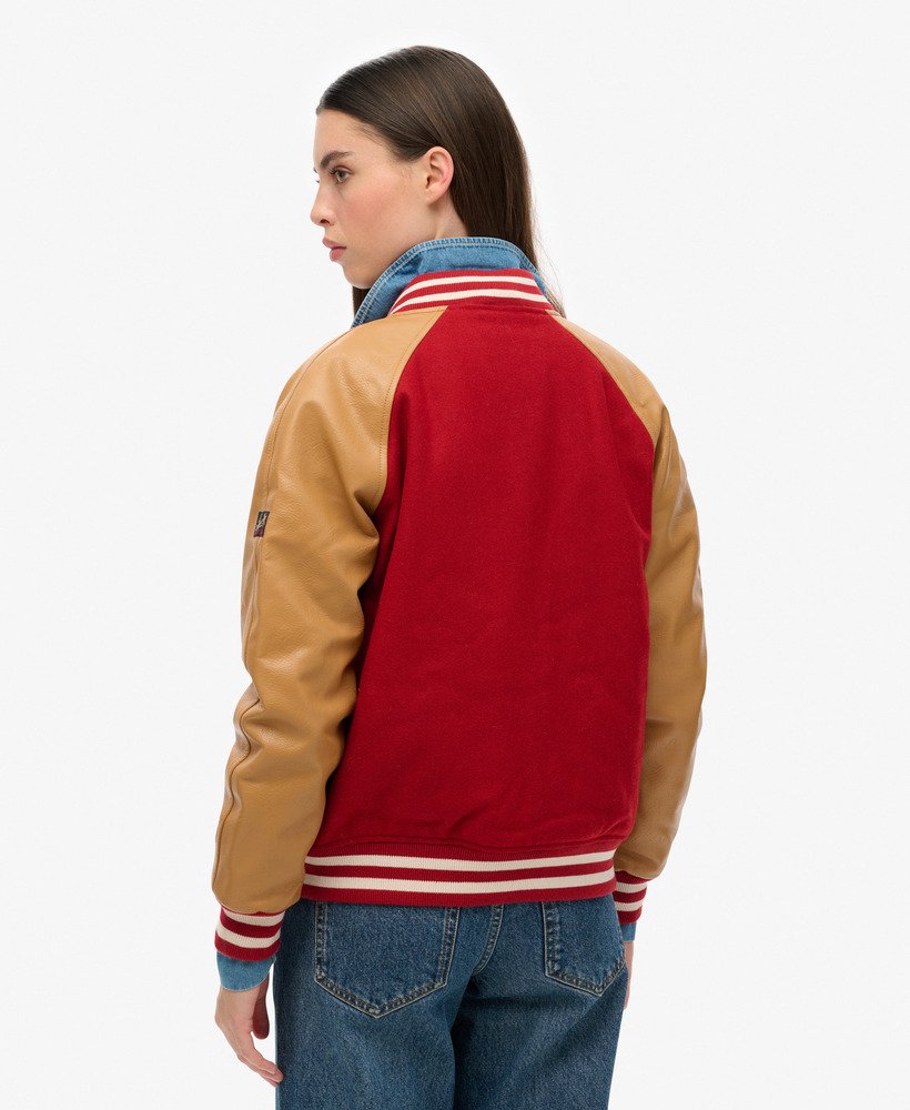 college varsity bomberjack in expedition red