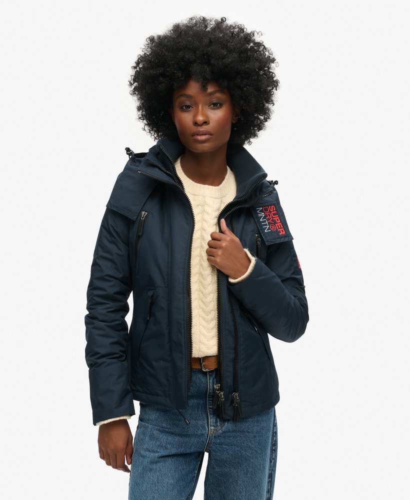 hooded mountain windbreaker jacket in eclipse navy