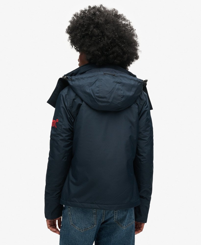 hooded mountain windbreaker jacket in eclipse navy