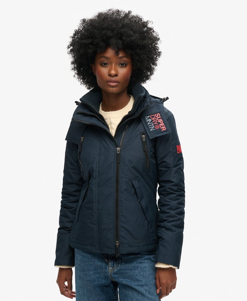 hooded mountain windbreaker jacket in eclipse navy
