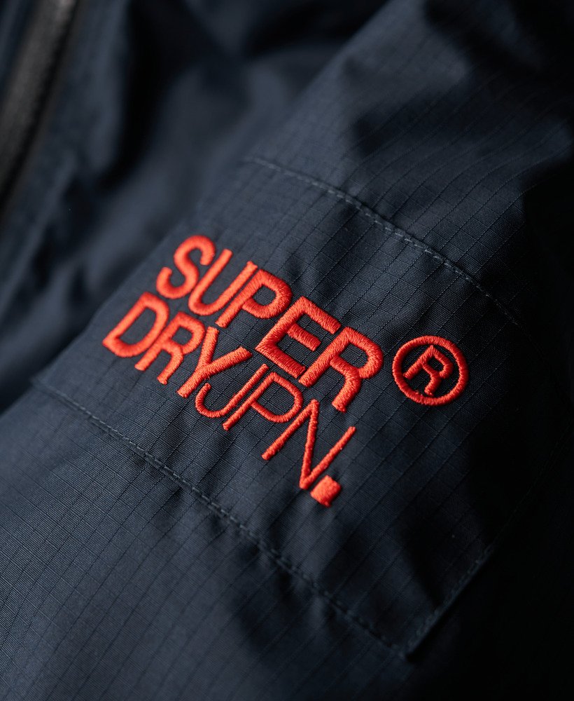 hooded mountain windbreaker jacket in eclipse navy