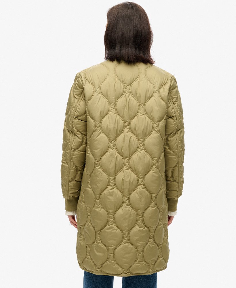 studios long liner coat in dried herb green