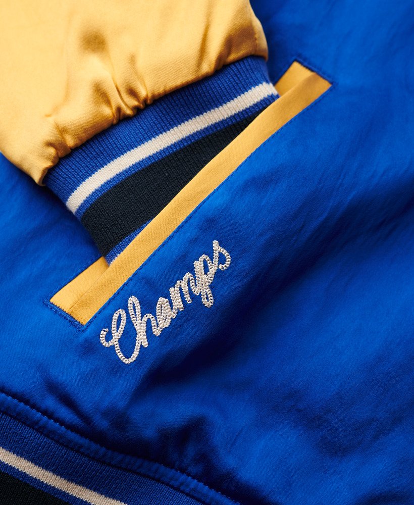 luxe varsity-jack in mazarine blauw