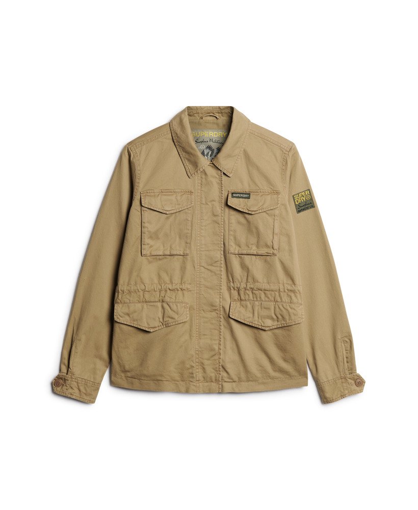militaire m65-jas in klassiek beigebruin.
