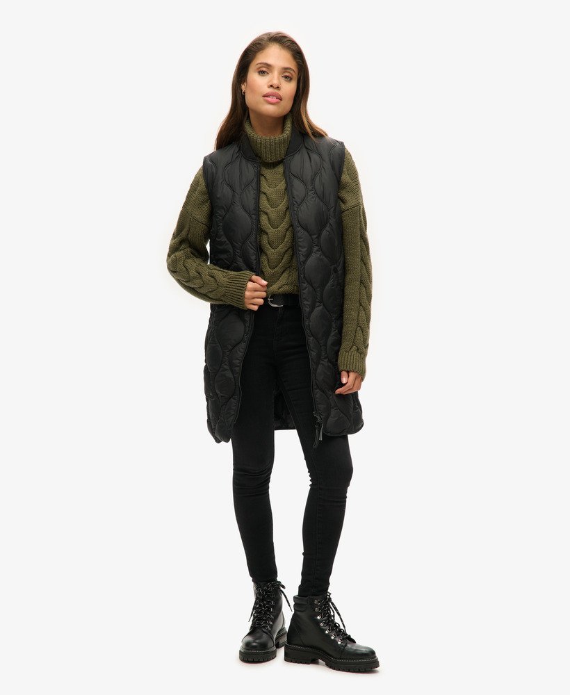 studios long liner gilet in zwart