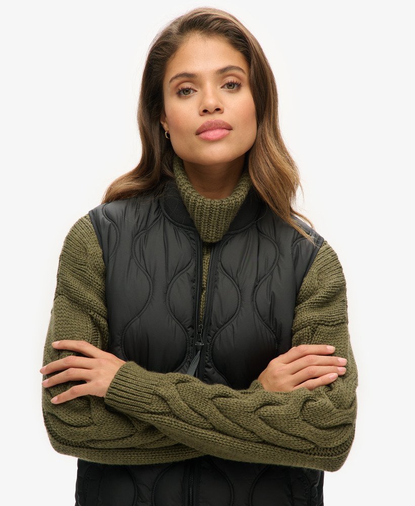 studios long liner gilet in zwart