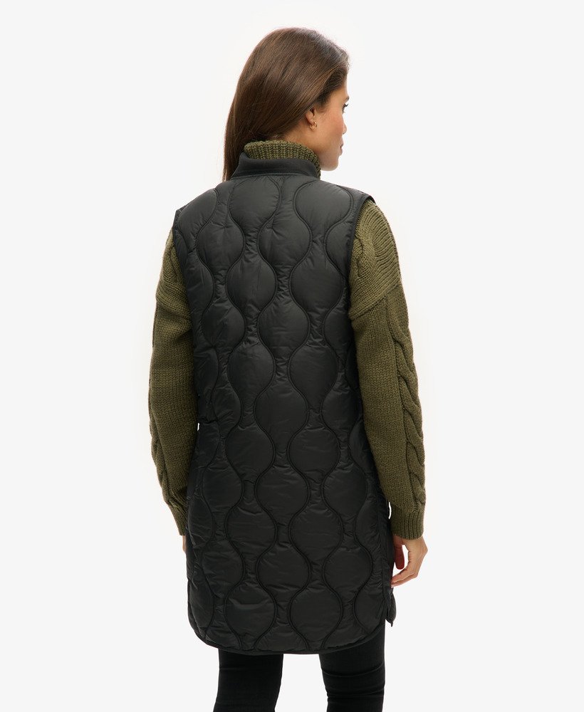 studios long liner gilet in zwart