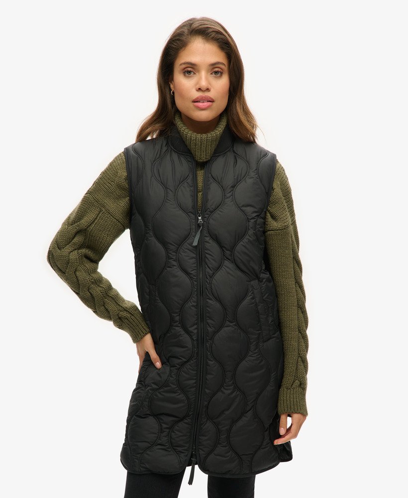studios long liner gilet in zwart