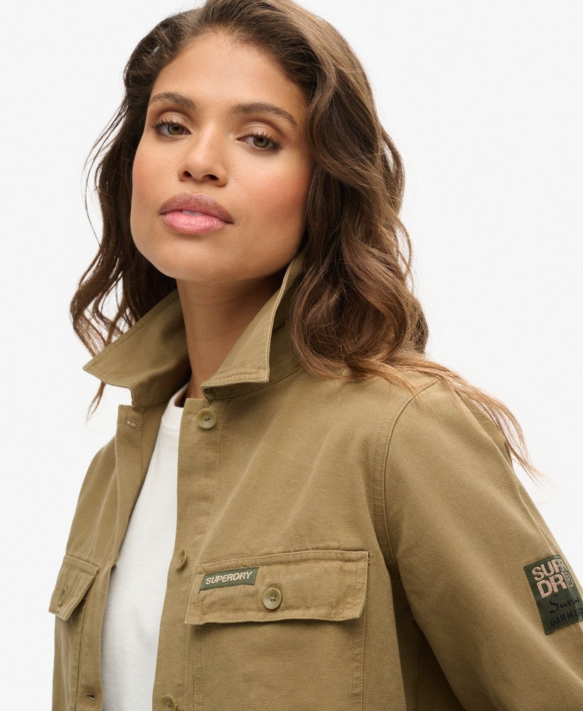 versierde militaire jas in kaki