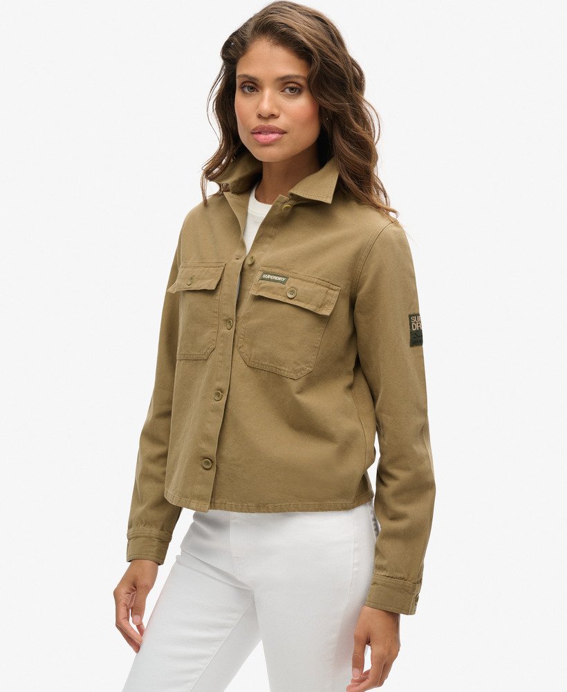 versierde militaire jas in kaki