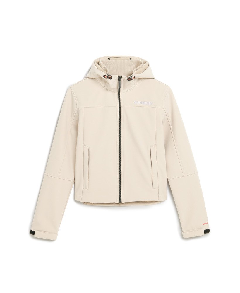softshell trekkersjack met capuchon in chateau gray