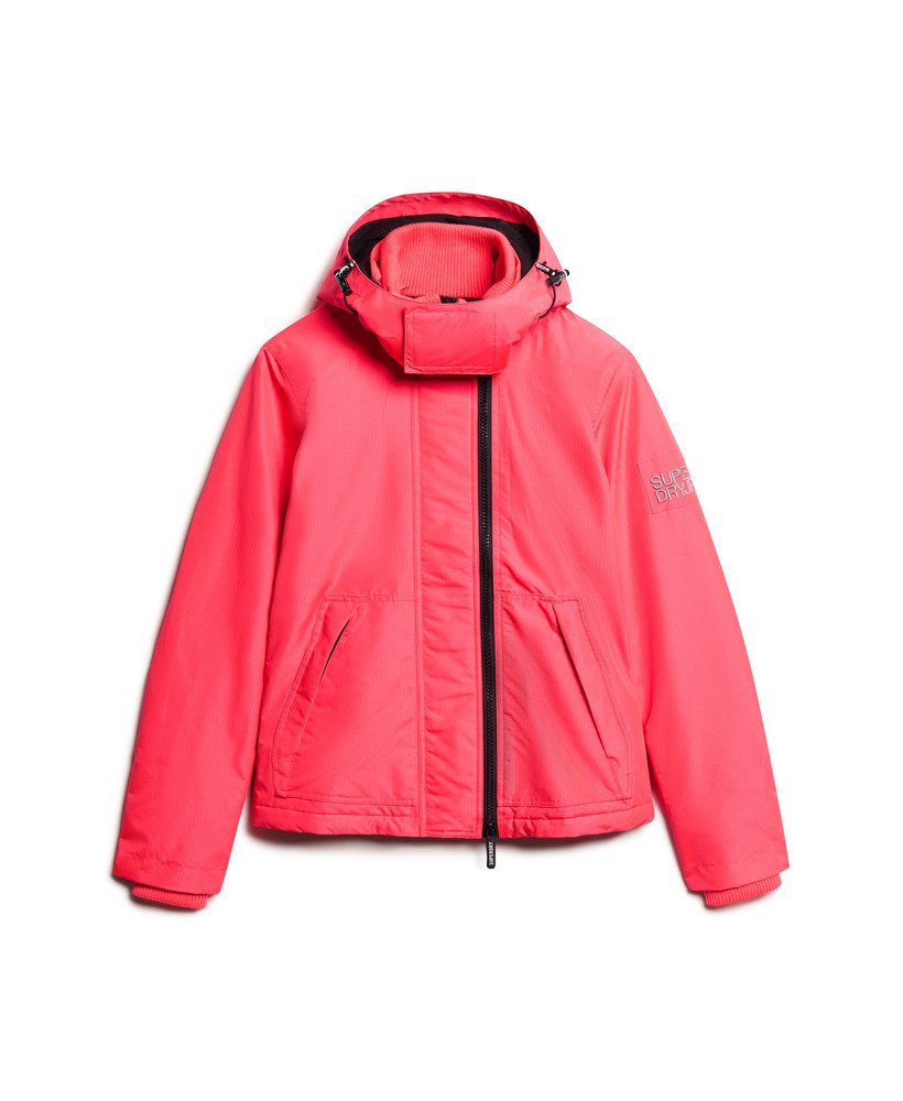 windjack met capuchon in hyper fire pink