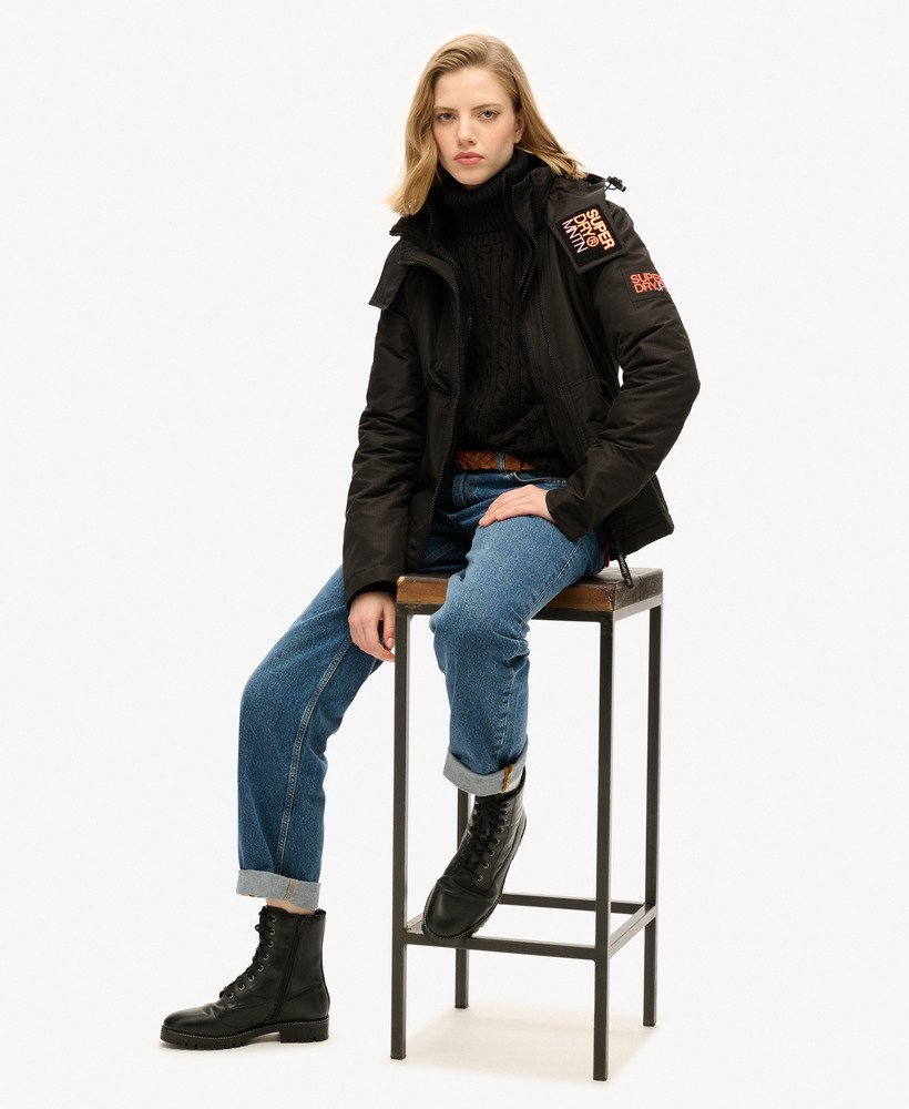windbreaker met capuchon in zwartpastellijn koraal