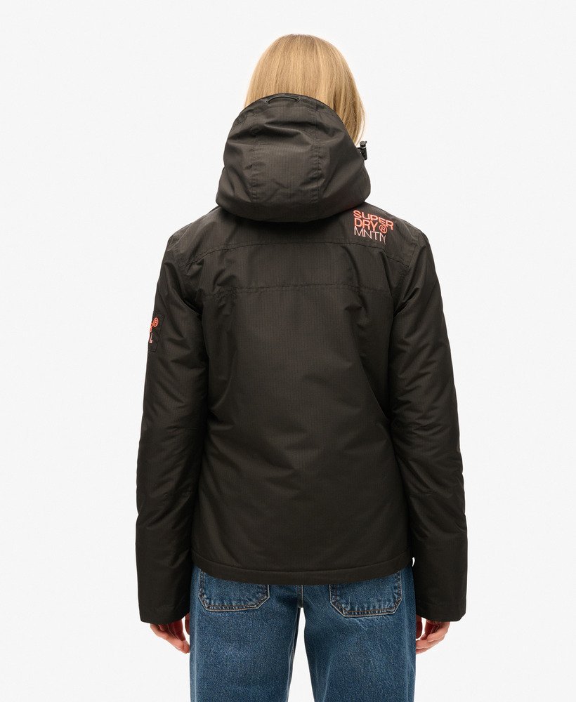 windbreaker met capuchon in zwartpastellijn koraal