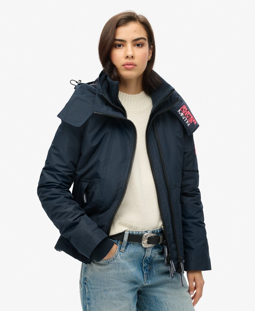 hooded mountain windbreaker jacket in eclipse navy