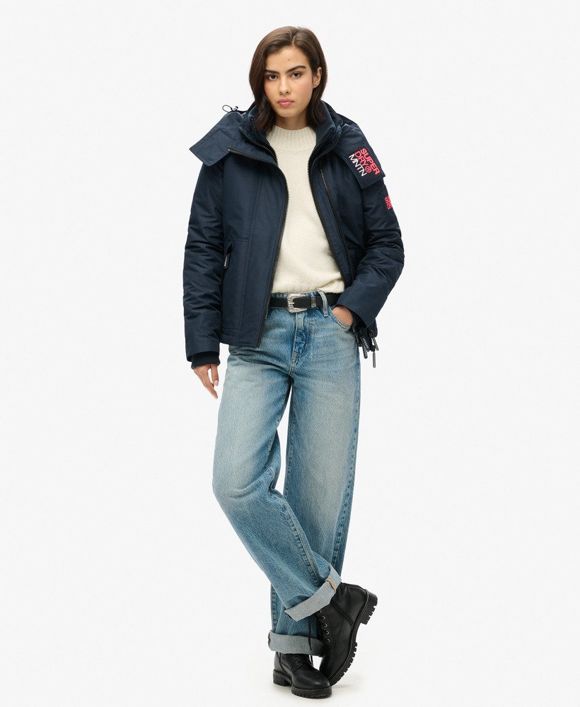 hooded mountain windbreaker jacket in eclipse navy