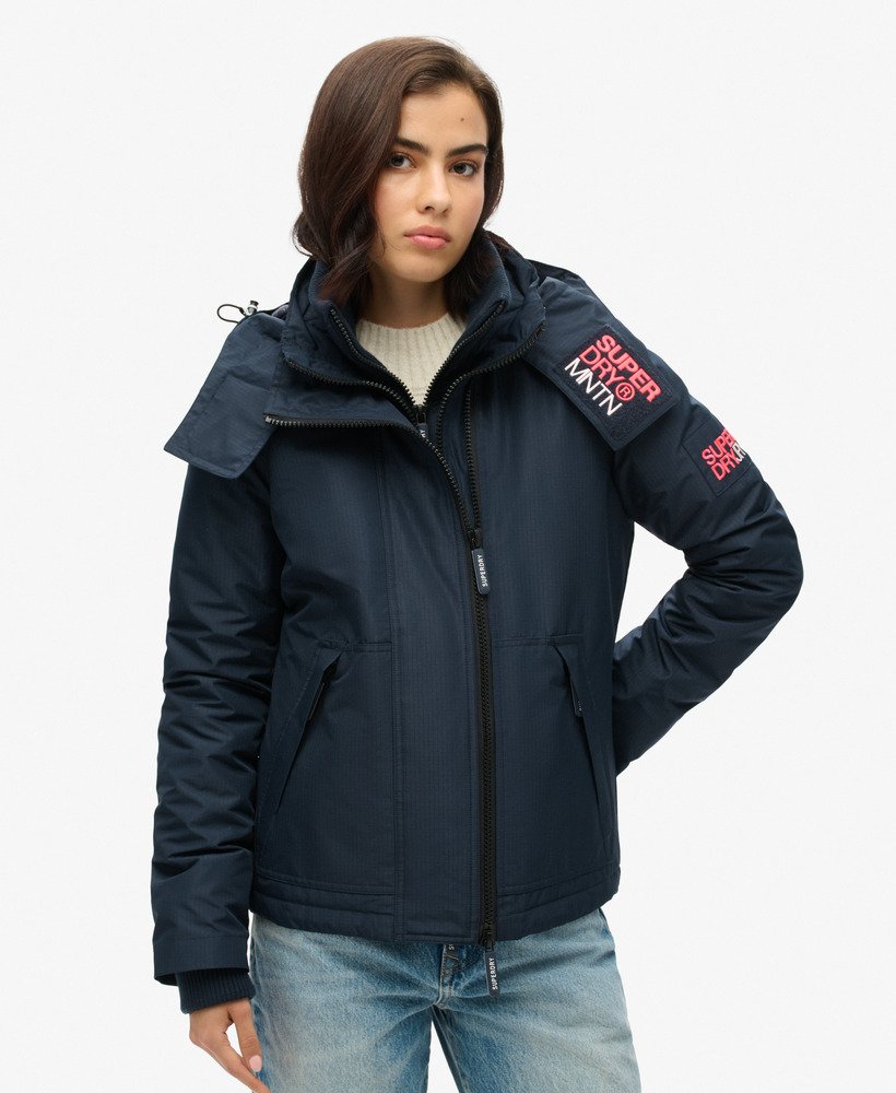 hooded mountain windbreaker jacket in eclipse navy