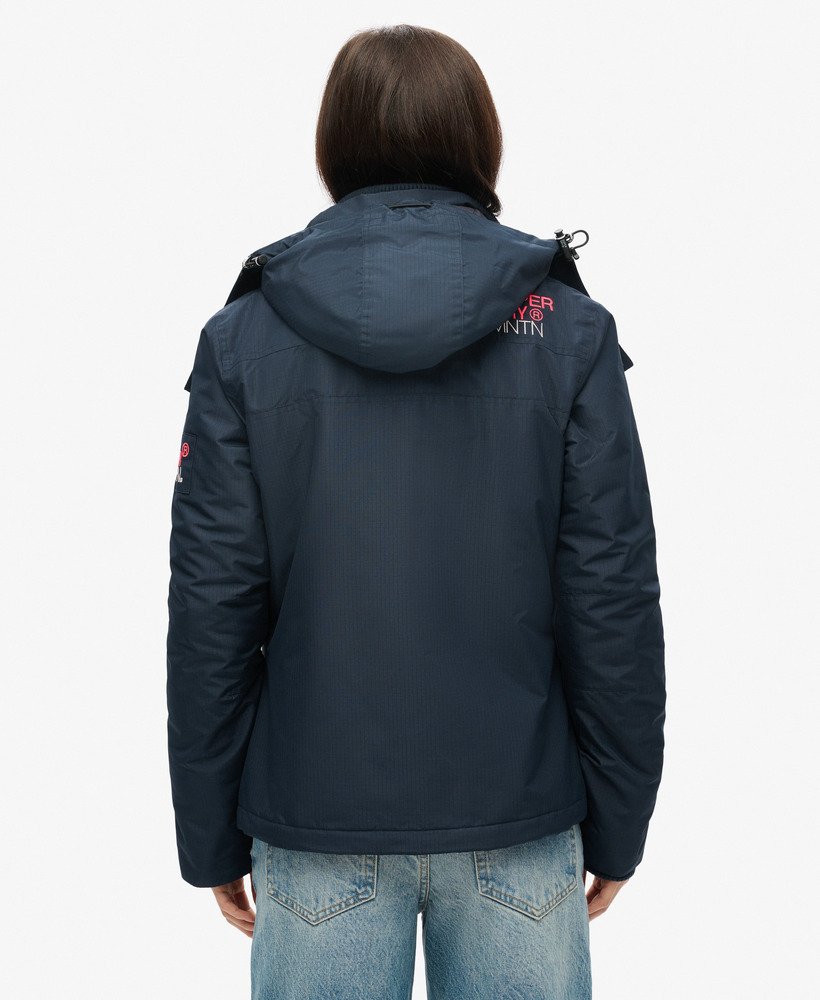 hooded mountain windbreaker jacket in eclipse navy