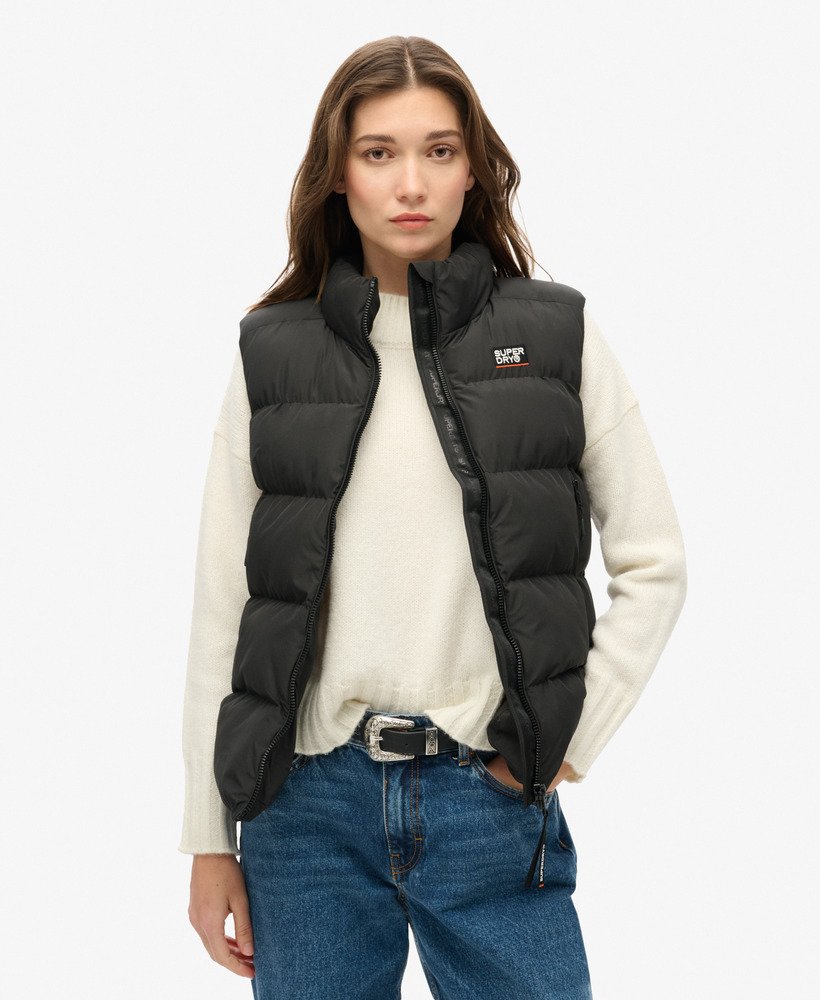 sportief gewatteerd vest in zwart