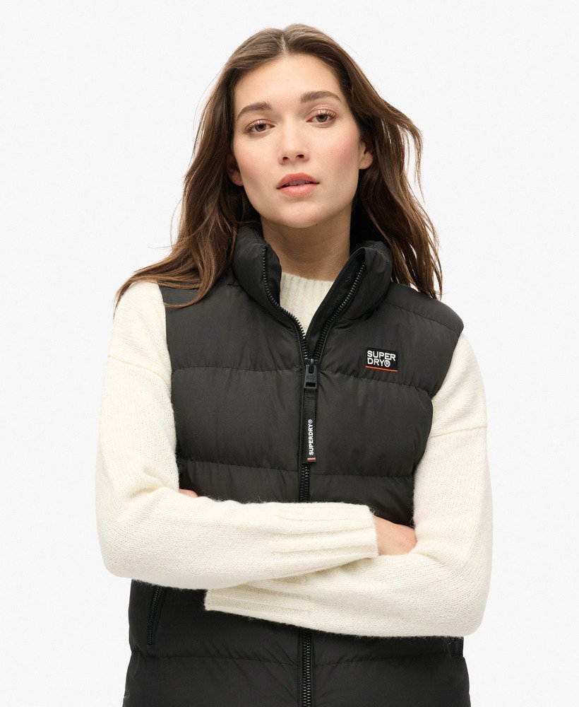 sportief gewatteerd vest in zwart