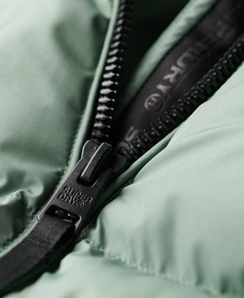 gewatteerde sportjas met capuchon in laurel khaki