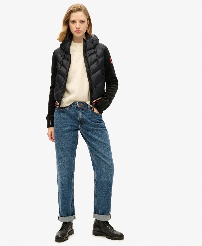 storm fuji hybrid bomberjack met capuchon in zwart
