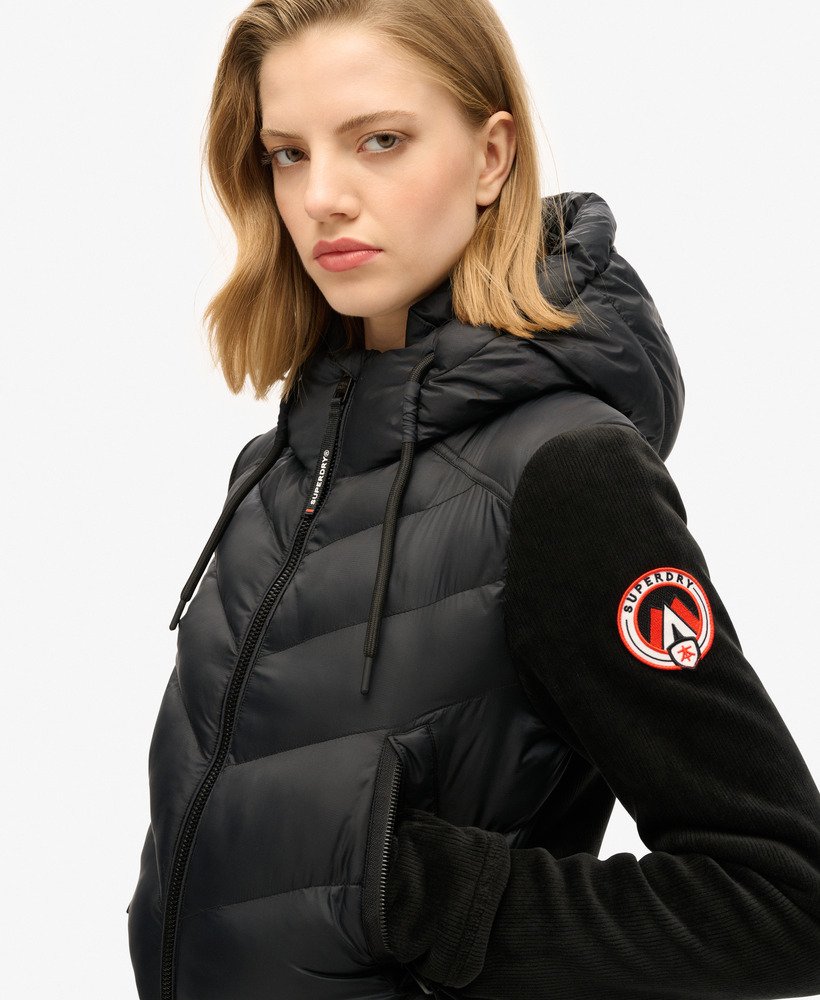 storm fuji hybrid bomberjack met capuchon in zwart