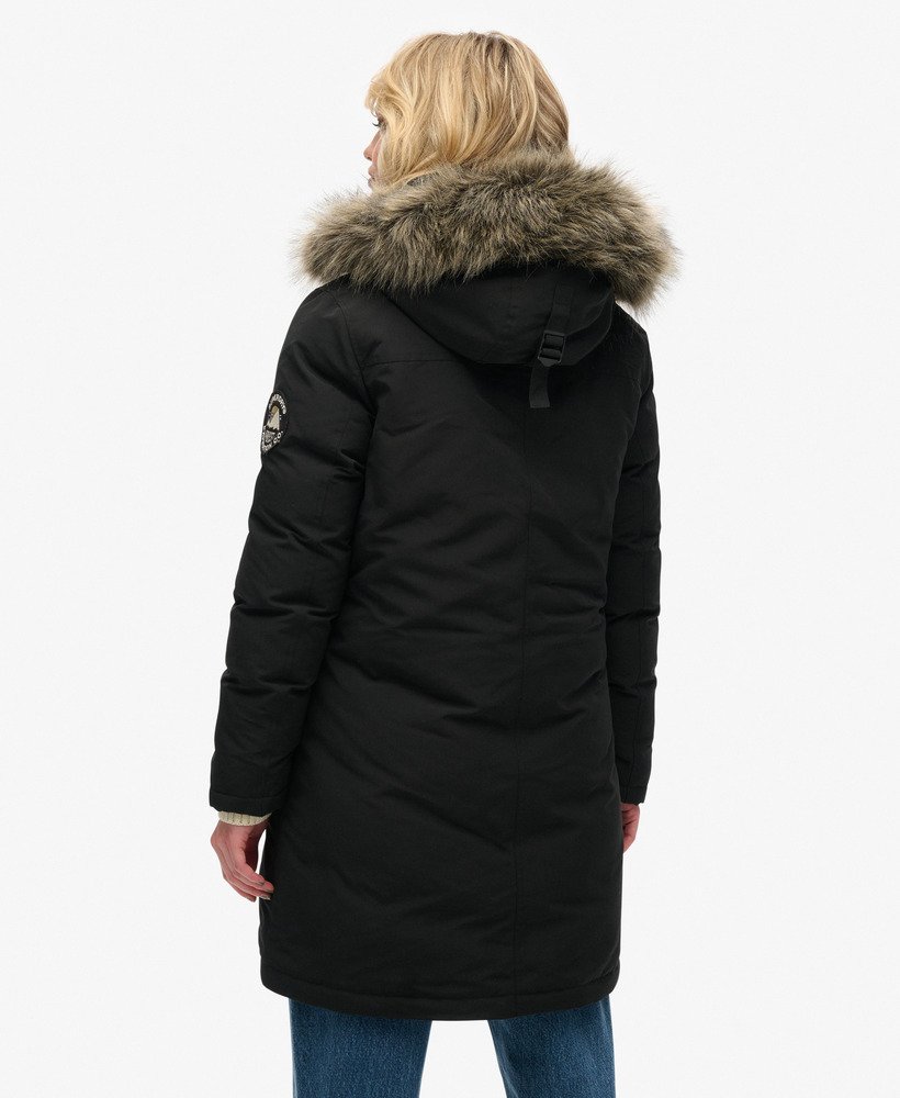 everest parka van imitatiebont in zwart