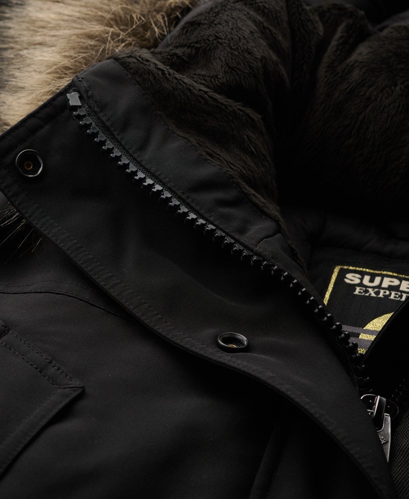 everest parka van imitatiebont in zwart