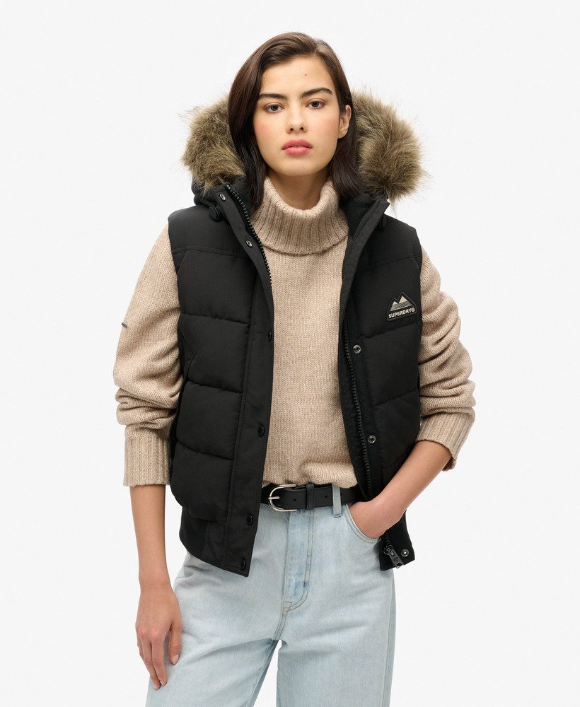 everest gilet van imitatiebont in zwart