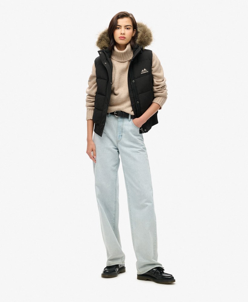 everest gilet van imitatiebont in zwart