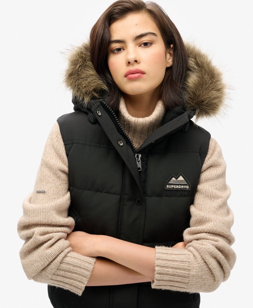 everest gilet van imitatiebont in zwart