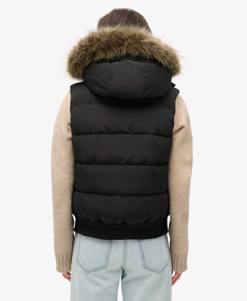 everest gilet van imitatiebont in zwart