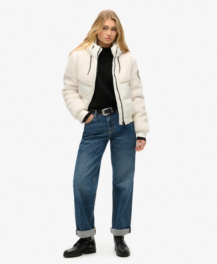 everest bomber hybrid jacket in off white