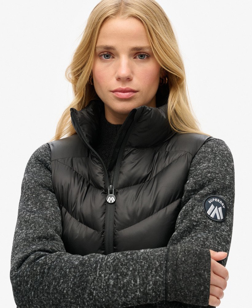 storm knit hybrid jacket in zwart