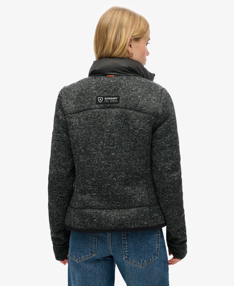 storm knit hybrid jacket in zwart