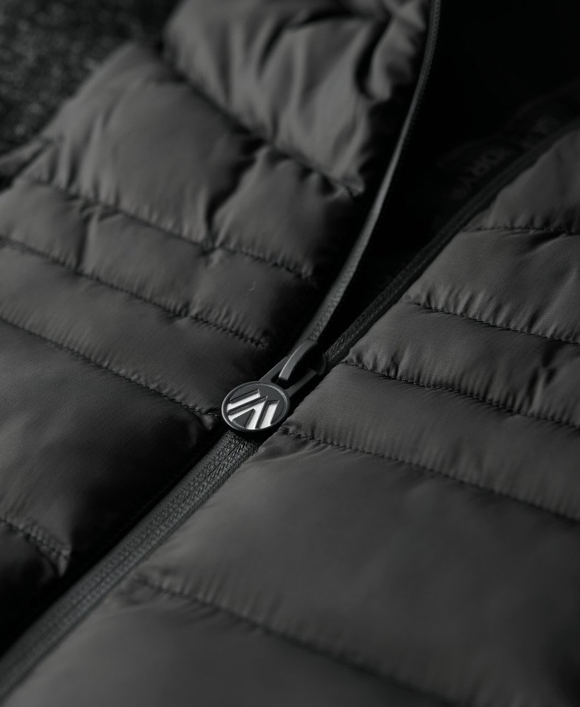 storm knit hybrid jacket in zwart