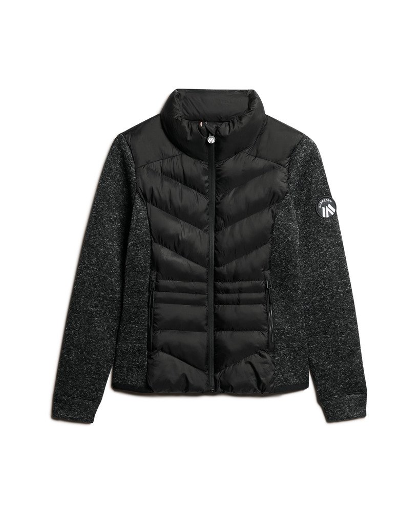 storm knit hybrid jacket in zwart