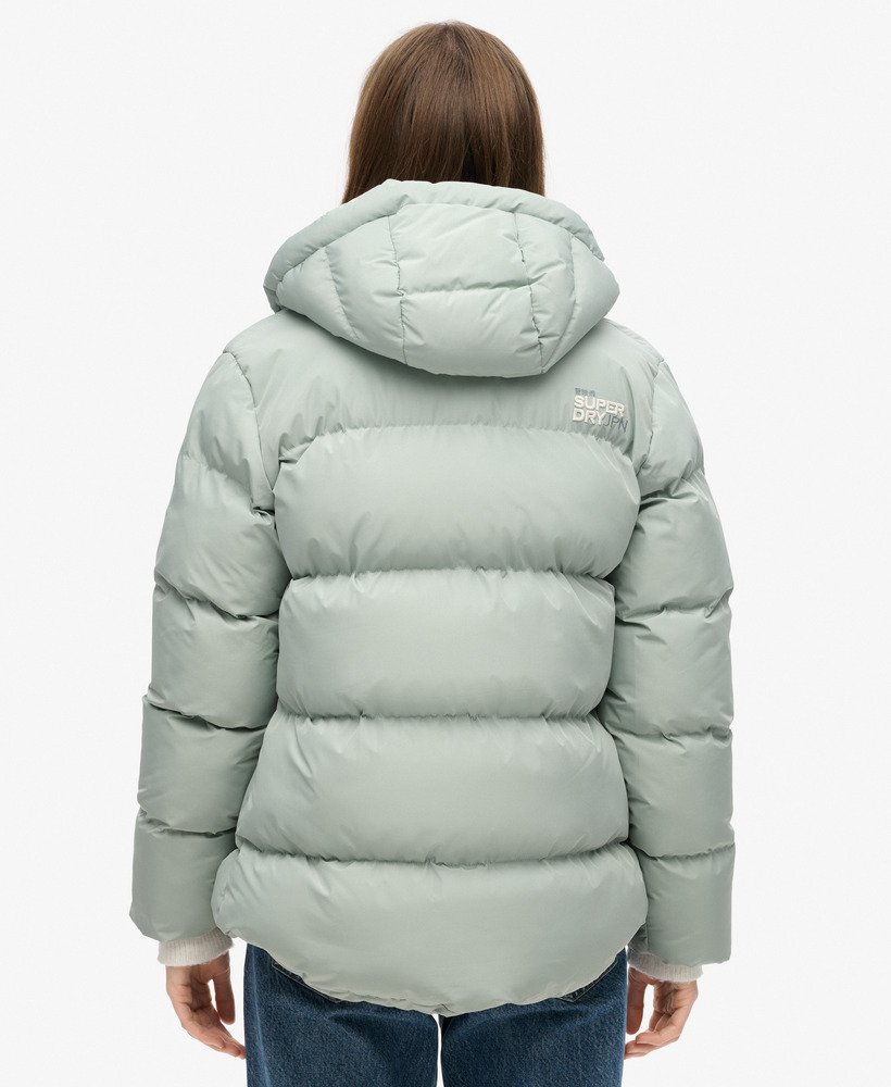 gewatteerde sportjas met capuchon in puritan grey
