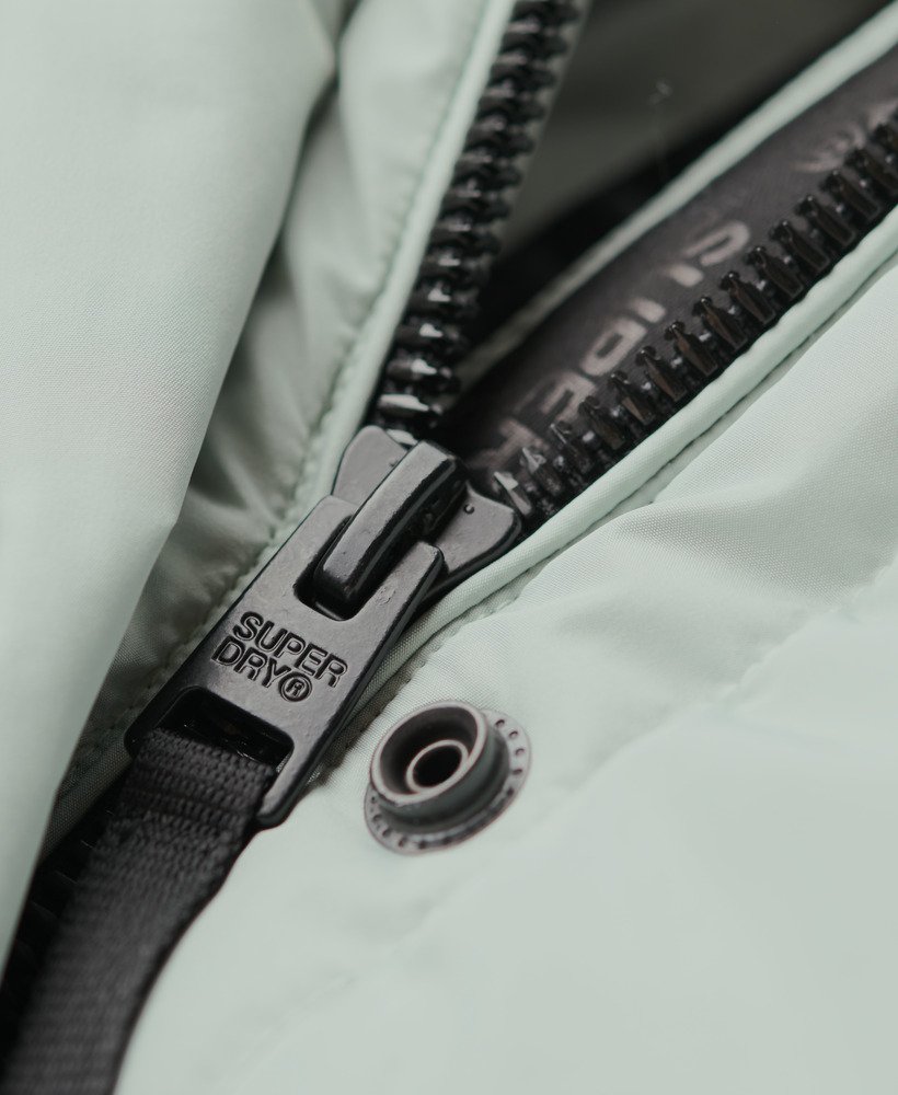 gewatteerde sportjas met capuchon in puritan grey