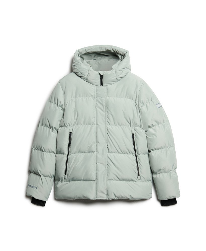 gewatteerde sportjas met capuchon in puritan grey