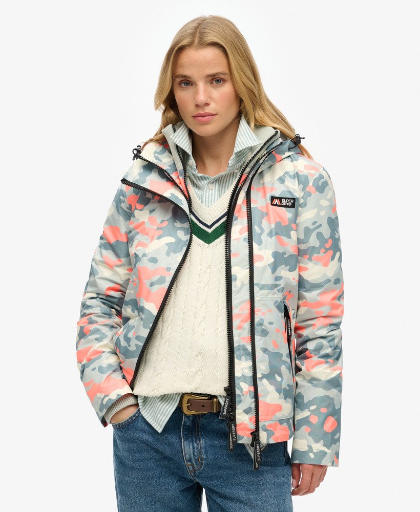 windjack met capuchon in puritan grey camo-uitvoering
