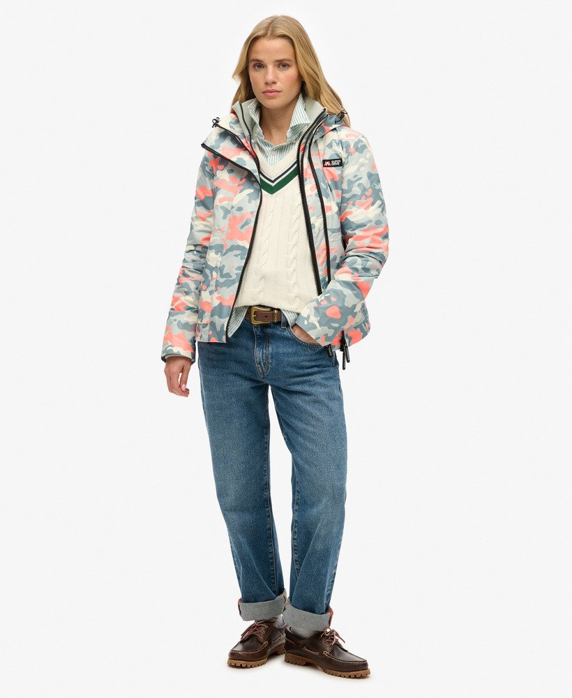 windjack met capuchon in puritan grey camo-uitvoering